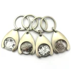 China Manufacturer Personalized Trolley Token Coin Keychain, Metal Coin Holder Keychain