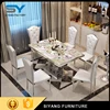 Crystal mirror black glass top rectangle hotel banquet dining tables CT001