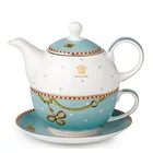 China manufacture white and blue beautiful ceramic tea cup sets