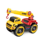 Amazon kids diy assembly BO engineering friction truck car toy model toy crane trucks