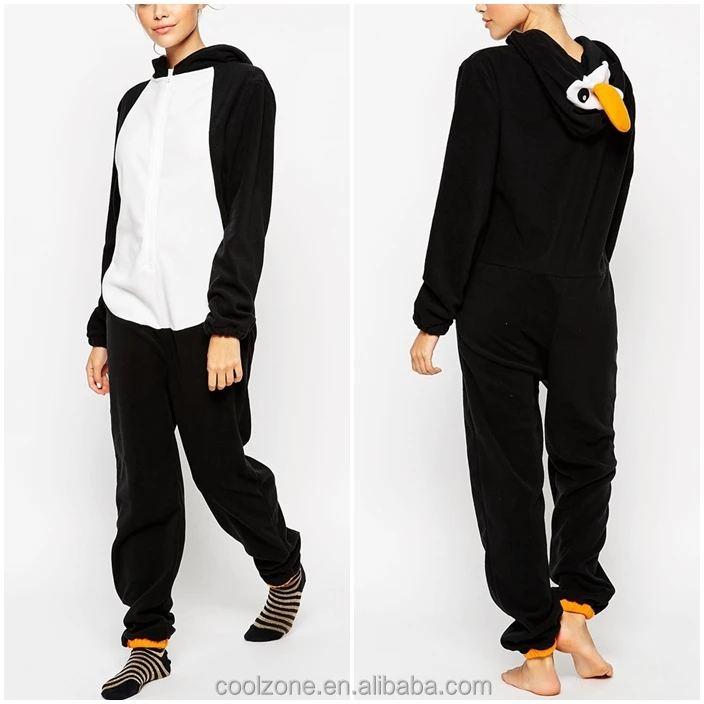 selling relaxed fit penguin design onesie women 12 month christmas pajamas