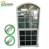 PVC arch vertical sliding window with grid upvc double hung window grill design