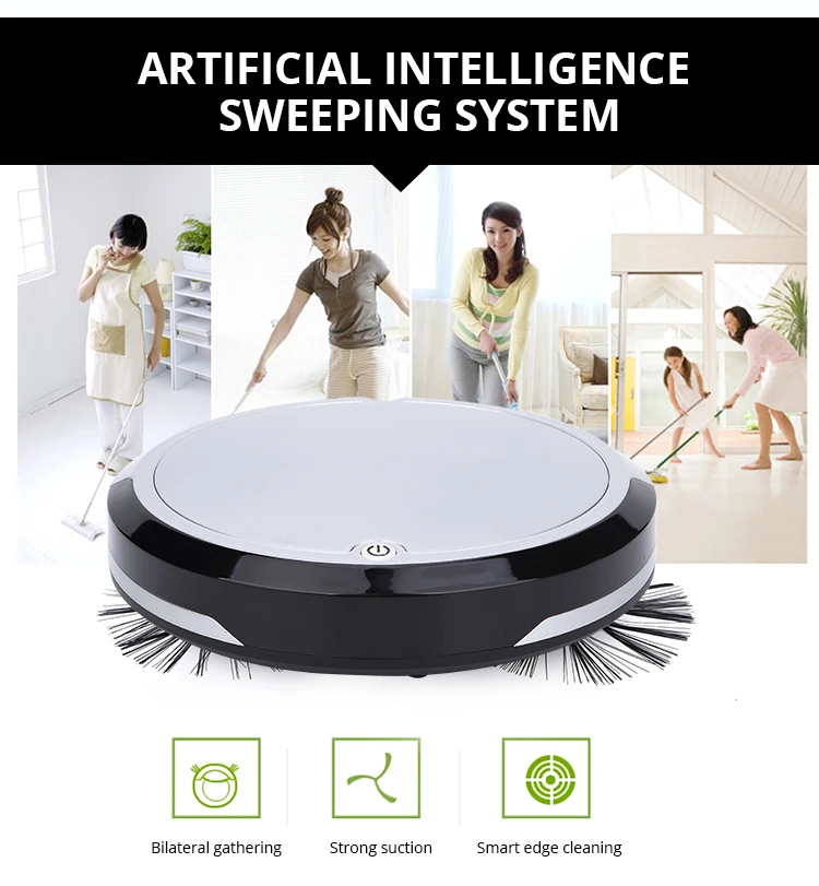 Smart Portable Euro Robot Vacuum Cleaner For Home Automatic Sweeping Dust Sterilize CE ROHS