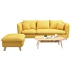 luxury living room furniture sofa sets yellow fabric cloth sectionals sofas