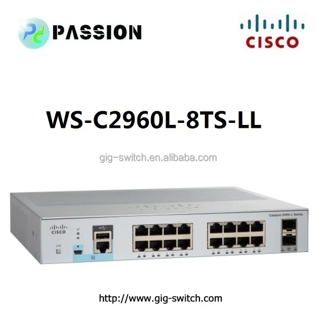 Cisco Catalyst 2960L-8TS-LL Switch witch managed 8 + 2 x Gigabit SFP (uplink) desktop rack mountable WS-C2960L-8TS-LL