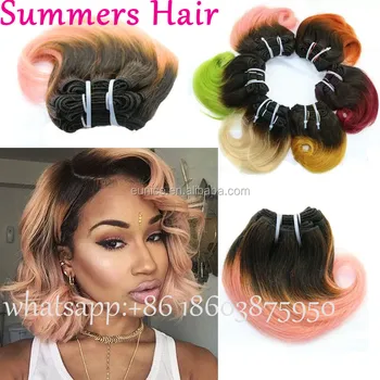Hot Sale 4 Bundles Body Wave Brazilian Hair Weave Short Bob Ombre
