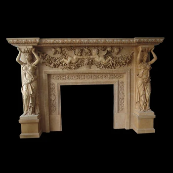 Indoor Decorating Large Freestanding Cast Stone Fireplace Mantels