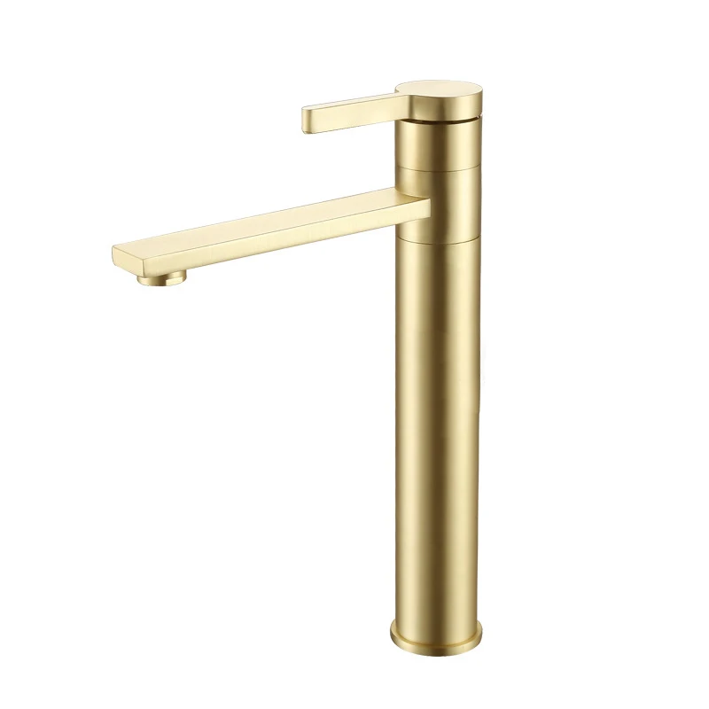 Brass Brushed Gold Hot And Cold Faucet Basin Water Taps