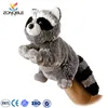 New design Stuffed animal finger puppet doll cheap funny plush hand puppet raccoon