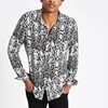 african shirts for men hawaiian shirt grey snake print long sleeve shirt