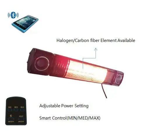 Infrared Electrical Heater, 1500W/2000W, Aluminum Alloy - detail 4