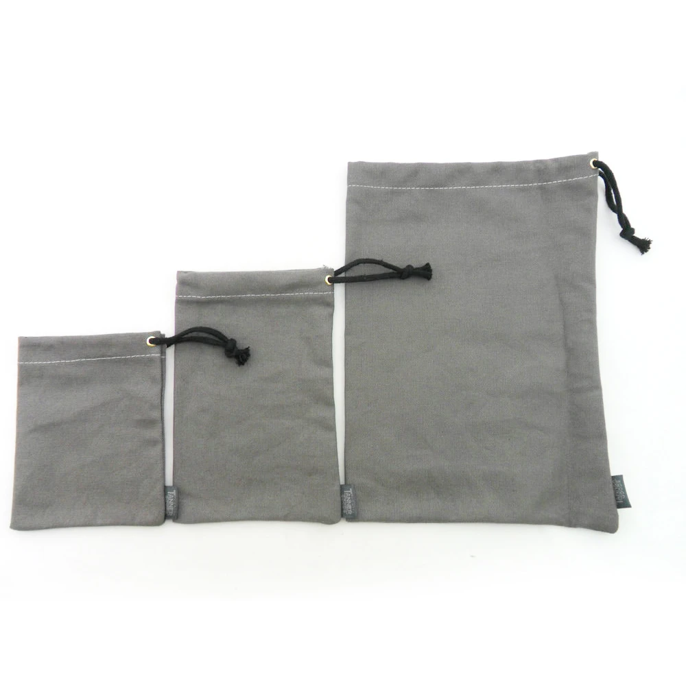 custom printed drawstring brushed cotton twill pouch bag