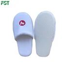 Luxury white miscellaneous fleece hotel slipper with embroidered