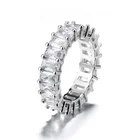 Custom Design Silver Jewelry 925 Sterling Silver Ring Cut Diamond Eternity Ring With Free Sample
