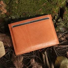 Wallet Minimalist Rfid Blocking Front Pocket Card Holder Rfid Protective Wallet Italian Vegetable Tanned Leather Cases