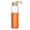 Custom outdoor used borosilicate glass water bottle with sleeve