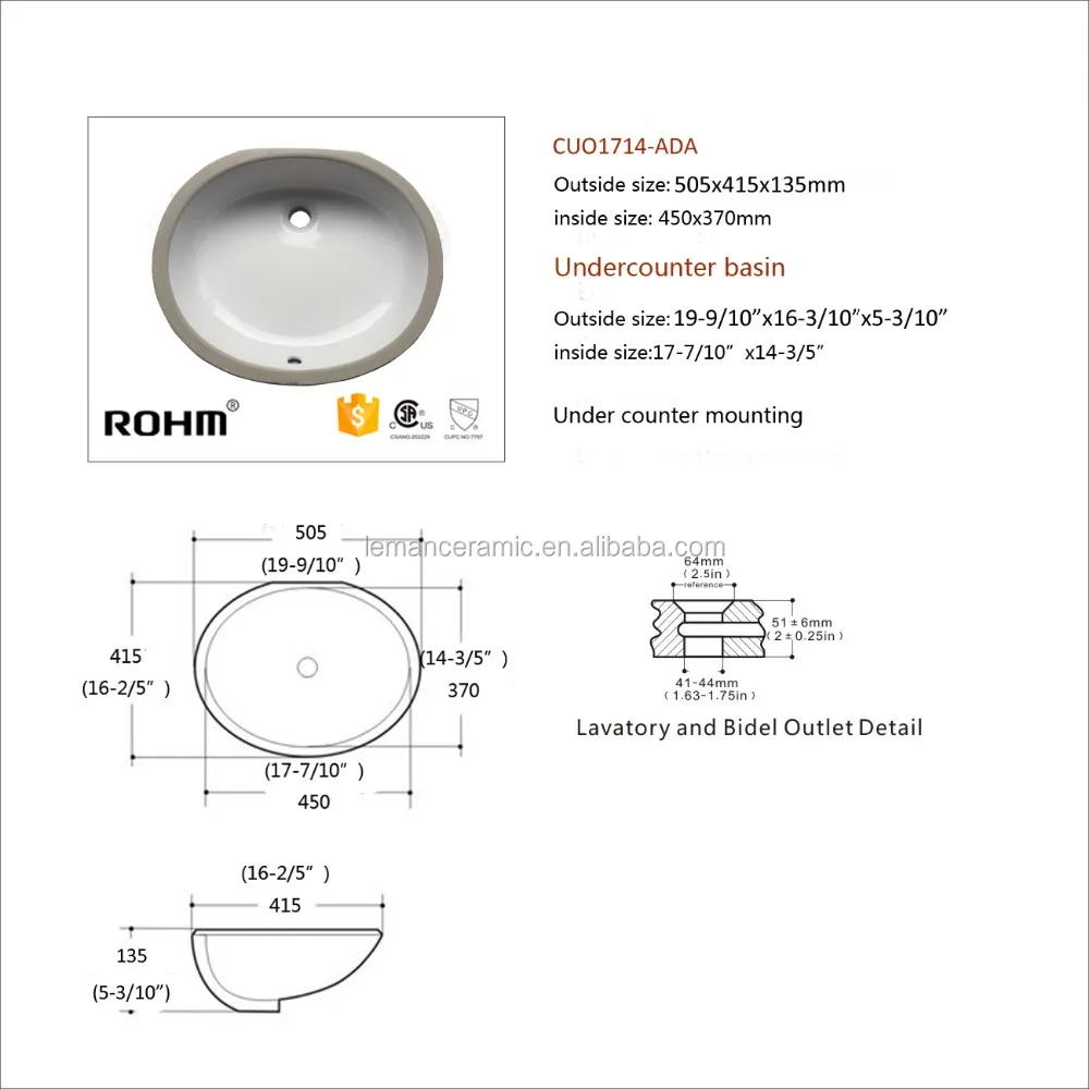 CUO1714-ADA Korea bathroom sink faucet basin small size sink manufacture