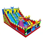 Large inflatable fun city with slide for kids outdoor party