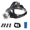 High Power L2 LED Mining Helmet lamp 2000 Lumen head torch Zoomable Sensor Headlamp