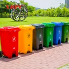 Two wheels 100L 120L 240 L plastic garbage bin dustbin with foot pedal