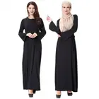 Premium Polyester Women Dress Latest S-XL Modest Fashion Logo Dubai Black Abaya