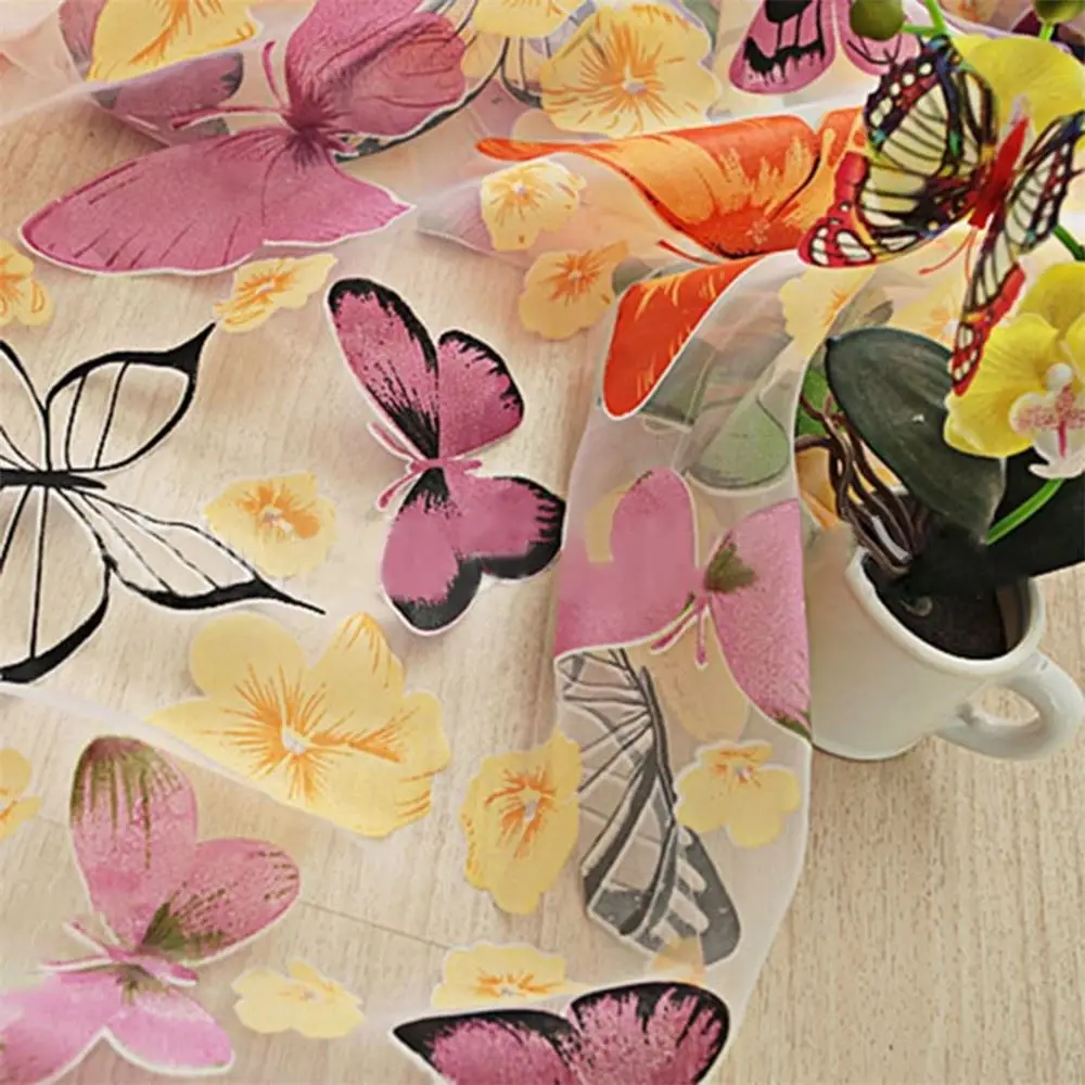 2016 hot Romantic Butterfly Transparent Curtains Tulle 1x2m for Casement And Door Printed Window Curtain Sheer Voile Curtain