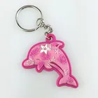 Eco-friendly soft pvc rubber 3D dolphin keychains