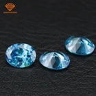 China aritificial cz manufacturer aaa Grade aquamarine stones perfect oval cut cubic zirconia price