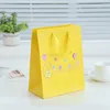 yellow luxury and cute drawstrings Jeweled Broach Amethyst Large paper present bag for kids'goods
