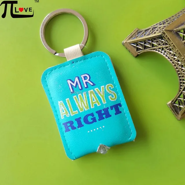 easy custom and cheap promotional gifts pu leather torch keyring