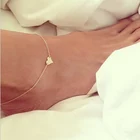 Wholesale latest heart gold plated anklet chain