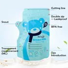 Custom Double Zipper BPA Free Stand Up Pouches Breast Milk Liquid Storage Bag for Baby Feeding