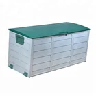 Wood Crate Effect Garden Storage Box With Lid Garden Patio Cushion Storage Box