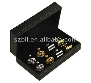 custom printed leather cufflink box
