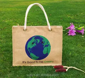 promotional rope handlejute shopping bags with eyelet
