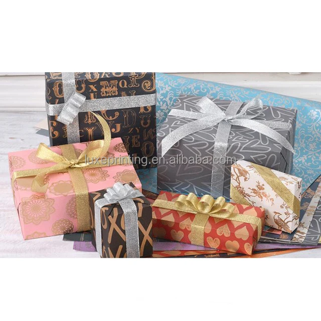 wholesale custom printing logo and size gift wrapping paper in