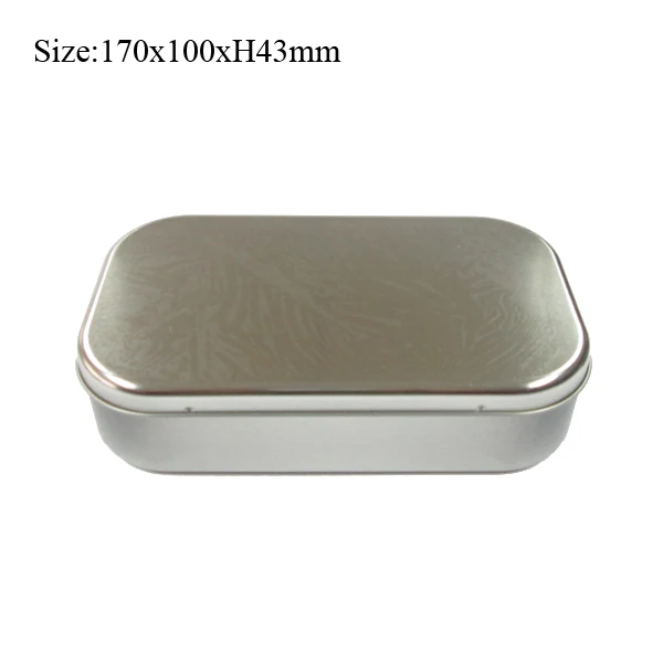 Metal type rectangular gift tin box for wallet & watch