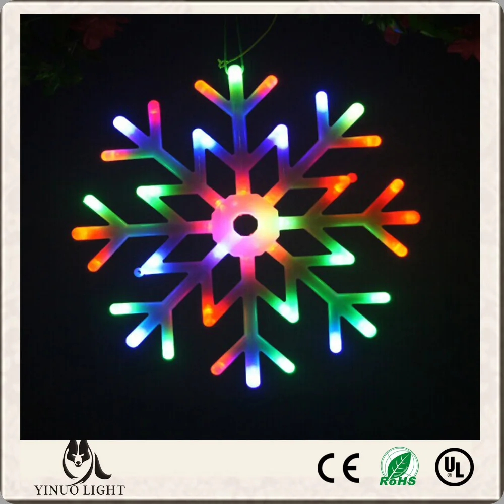 China Promotional Led Snowflake Christmas Lights Rgb Color Changing Led