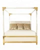 Modern design Acrylic Clear Transparent Lucite bed with brass metal frame
