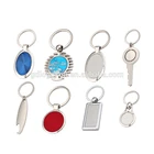 Promotion Gifts Factory Custom Made Zinc Alloy Simple Design Neutral Keyrings Metal Crafts Split Ring Blank Flat Key Chains