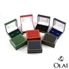 Classic cheap plastic cufflink box with Leatherette Paper,fashion custom cufflink packing box with multicolor wholesale