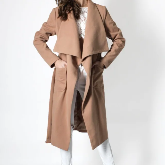 fashion loose khaki women dust coat trench coat