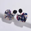 simple design fashion style heart shape jewelry acrylic double earrings for women 2018