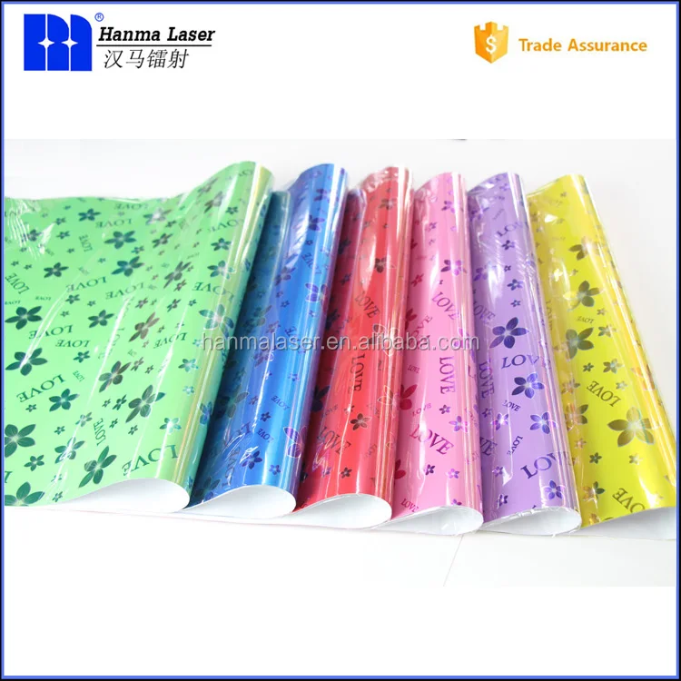 holographic gift wrap design plastic wrapping paper roll laser