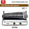 UT242 professional VHF dual wireless karaoke microphone system , wireless microphone, shurewirelss microphone