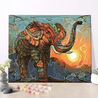 CHENISTORY DZ1084 Painting By Numbers Colorful Animals Elephant On Canvas With Frame For Kits