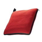 Eco- friendly custom logo yellow blue red travel set pillow 2 in 1 throw blanket
