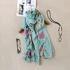 Wholesale flax flower embroidered hijab nepal sun-proof cotton pashmina shawl scarf