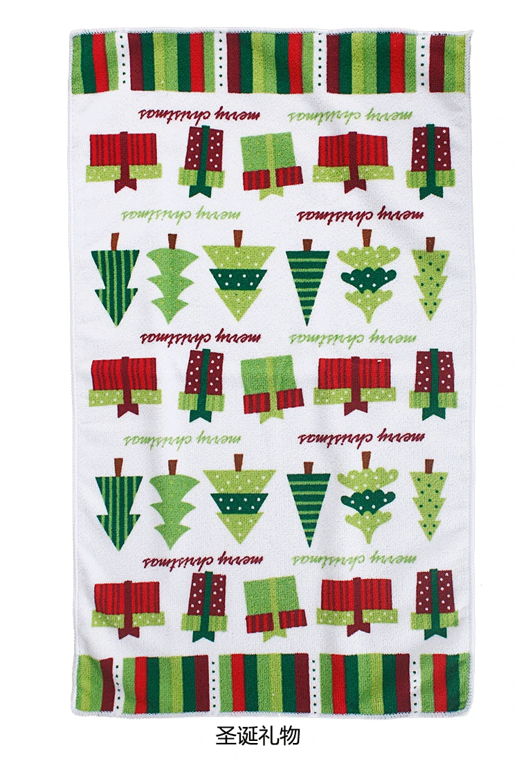 New design 100% polyester christmas hand towels
