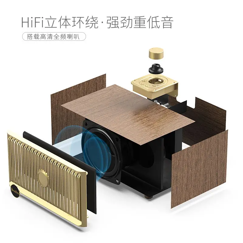 OneDer V5 bamboo speaker bluetooth bluetooth speaker wooden box vintage bluetooth speaker - ANKUX.COM